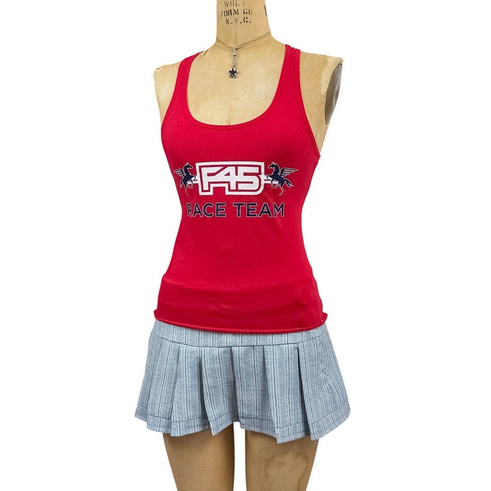 2000s‎ Sporty F45 Race Red Racerback Tank Retro Gymcore Athleisure Y2K XS